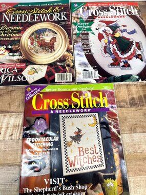 3 Better Homes & Gardens Cross Stitch Magazines Seasonal Patterns